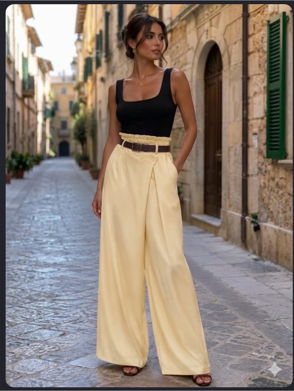 High-Waisted Wide-Leg Trousers